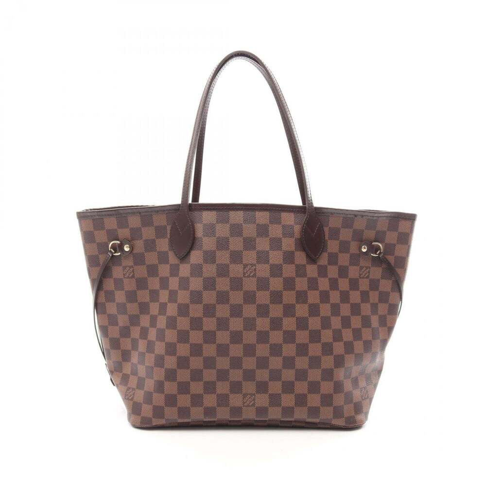 Louis Vuitton Neverfull MM Tote Bag Handbag, Coated Canvas and Leather, Damie...